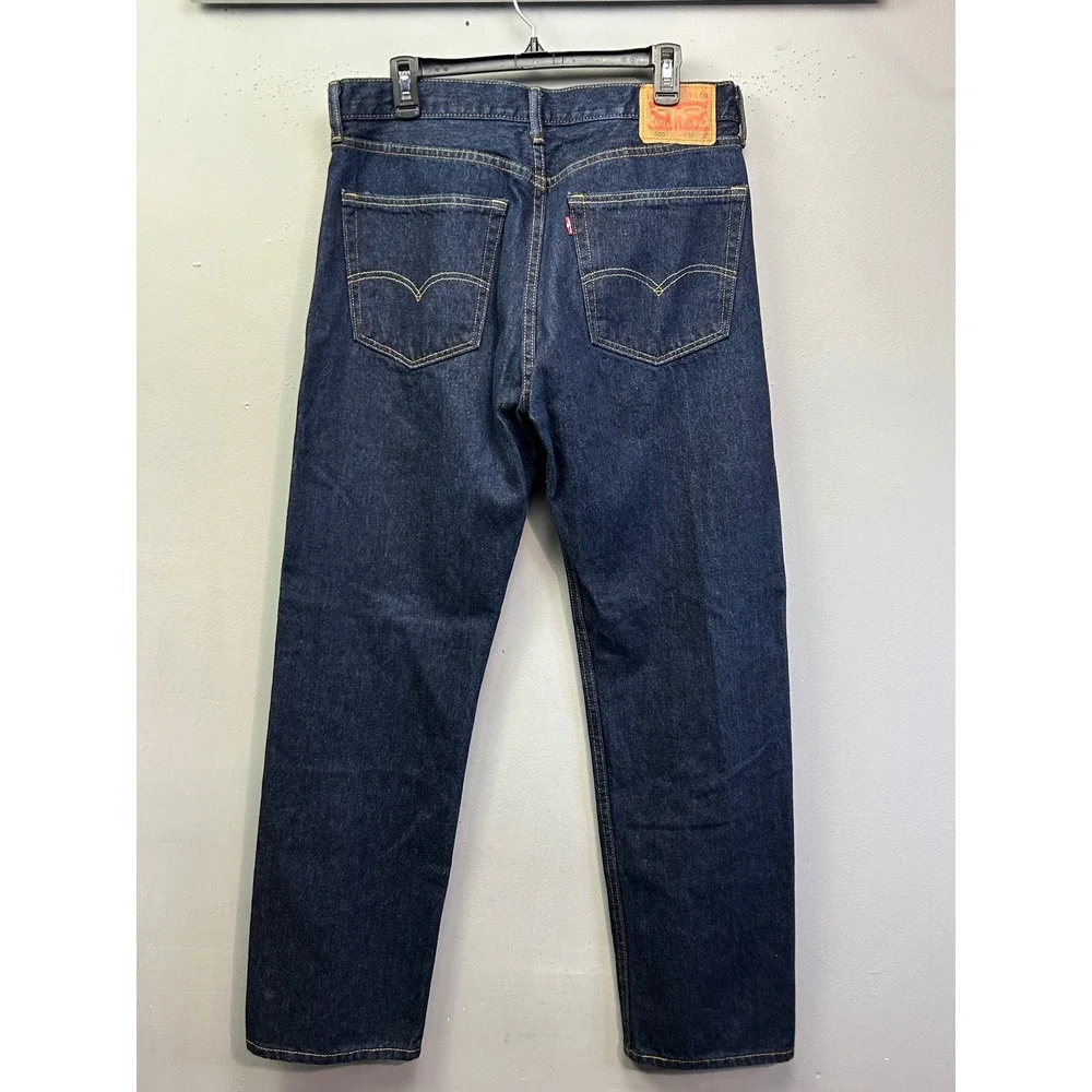 Levi's Jeans Mens 36x32 Dark Indigo 505 Regular Fit Straight Leg Denim Pants